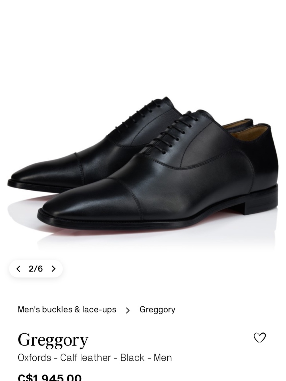 Gregory Black Cap-Toe Leather Oxfords for Men